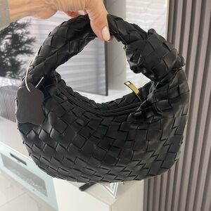Elegant Black Woven Handbag